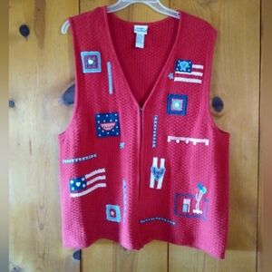 Koret City Blues Zippered Knit Americana Vest